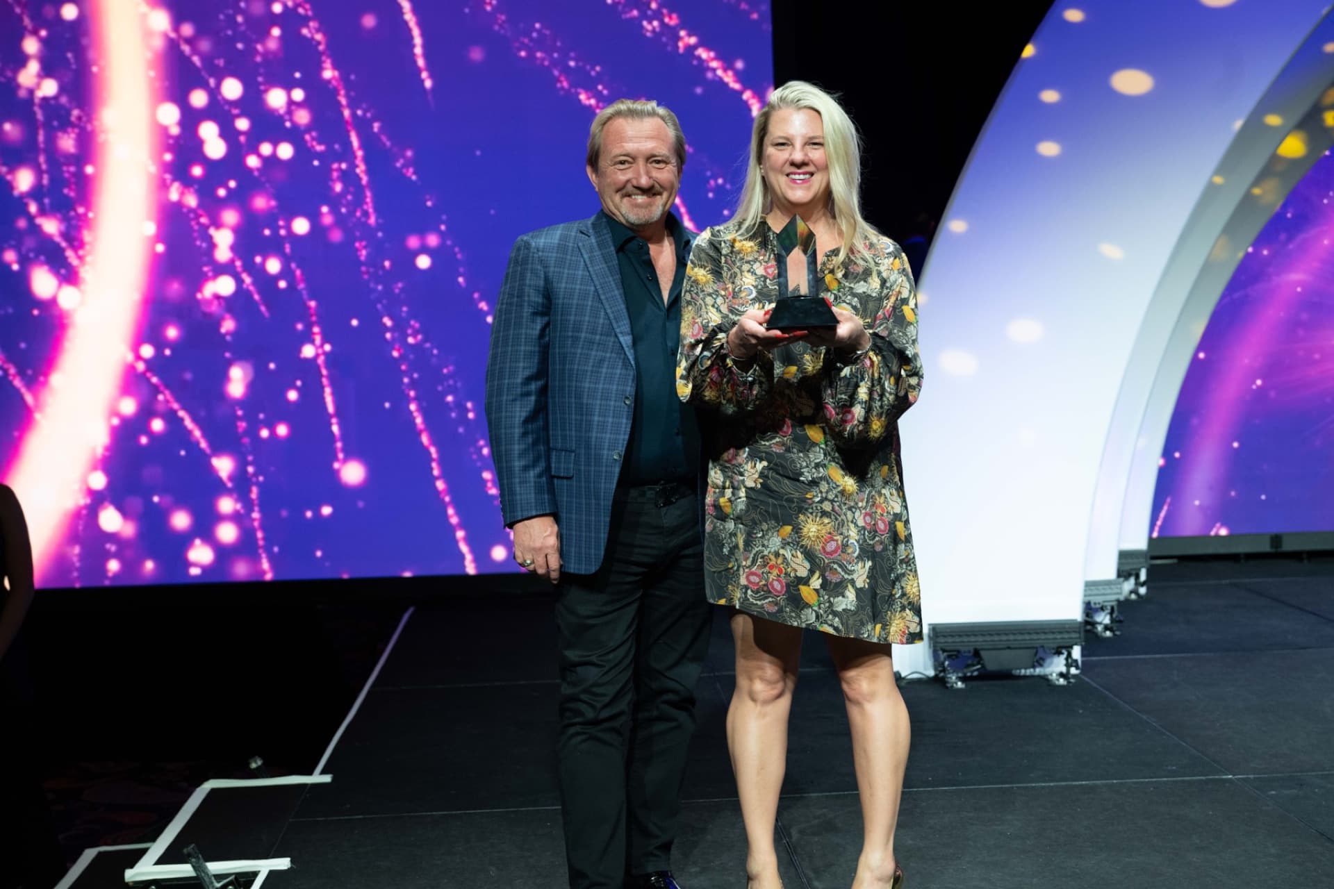 ConversionIQ.ai accepting the 2026 ARDA Award on stage at The Bellagio Las Vegas